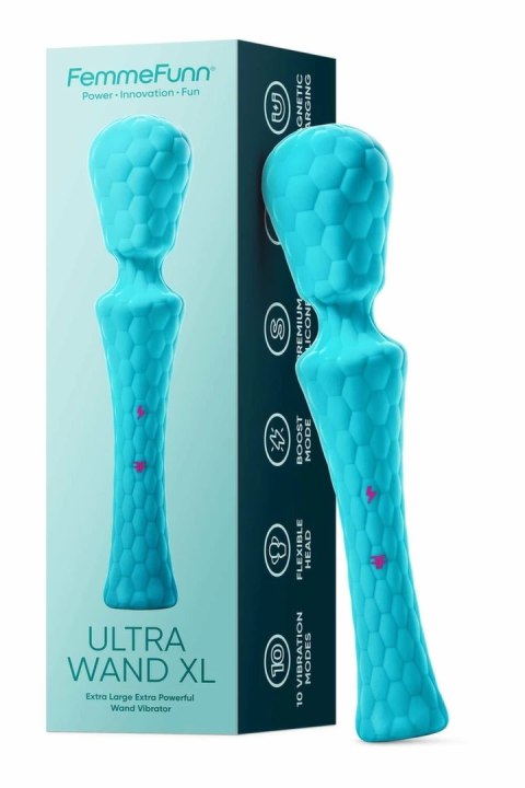 FemmeFunn Ultra Wand XL Turquoise - duży masażer osobisty, 10 trybow