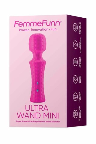 FemmeFunn Ultra Wand Mini Pink - kompaktowa wibrująca głowica 10 trybow