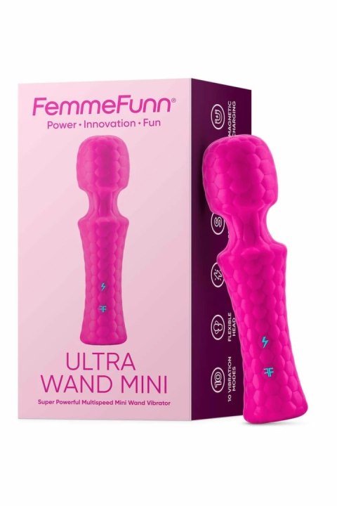 FemmeFunn Ultra Wand Mini Pink - kompaktowa wibrująca głowica 10 trybow