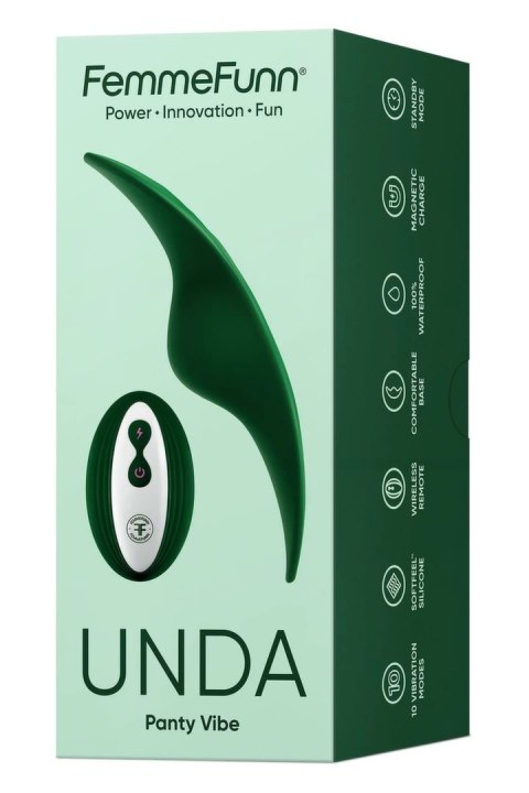 FemmeFunn Unda Dark Green - bezprzewodowy masażer intymny, 10 trybow