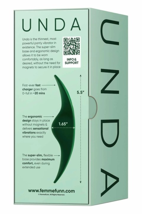 FemmeFunn Unda Dark Green - bezprzewodowy masażer intymny, 10 trybow