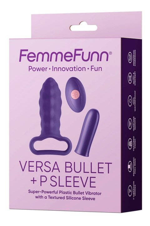 FemmeFunn Versa Bullet z nakładką P, fioletowy, wodoodporny
