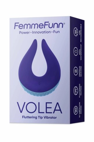 FemmeFunn Volea Dark Purple/Lt Blue - wibrujący masażer punktowy, 10 trybow