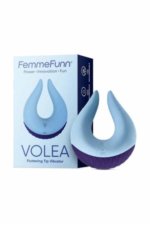 FemmeFunn Volea Light Blue/Dark Purple - Wibrator z ruchomą końcowką, 10 trybow