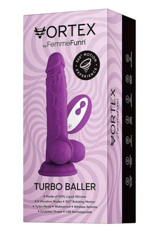 FemmeFunn Wireless Turbo Baller Purple - silikonowa maszyna intymna 360°
