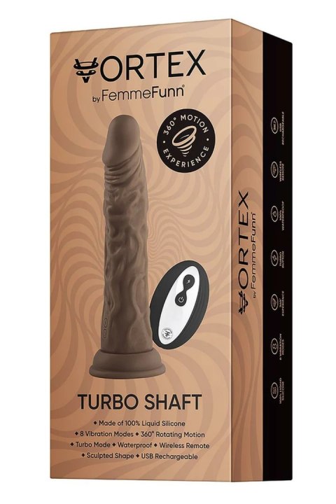 FemmeFunn Wireless Turbo Shaft Brown 21,6 cm - model z rotacją i wibracjami