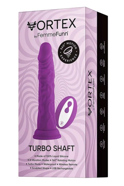 FemmeFunn Wireless Turbo Shaft Purple - obrotowy model z przyssawką 21,6 cm