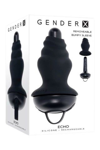 GENDER X ECHO - wibrujący model z silikonową nakładką, 15,3 cm