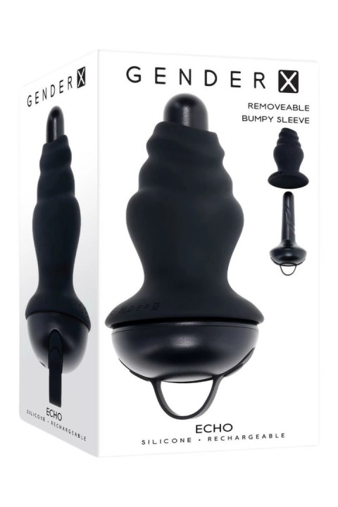 GENDER X ECHO - wibrujący model z silikonową nakładką, 15,3 cm