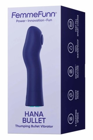 HANA Thumping Bullet Dark Purple - wibrujący masażer, wodoodporny, 12,7 cm