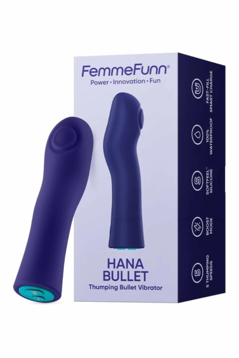 HANA Thumping Bullet Dark Purple - wibrujący masażer, wodoodporny, 12,7 cm