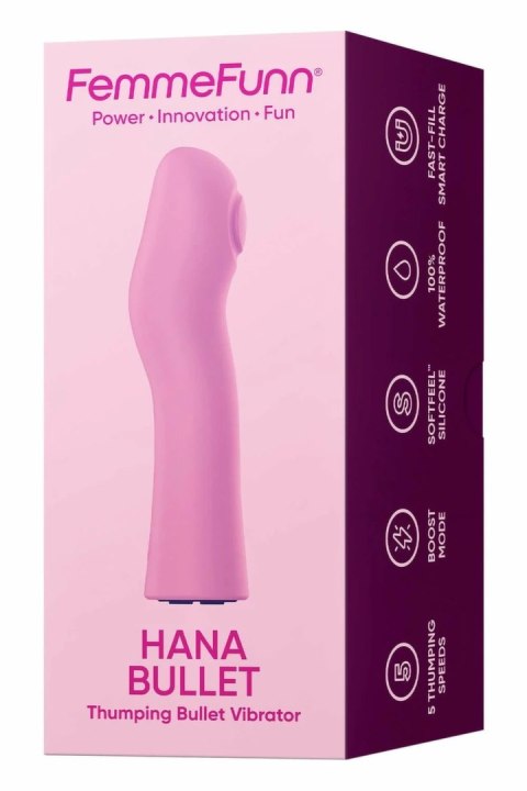 HANA Thumping Bullet Pink - wibrujący masażer, 5 trybow, wodoodporny