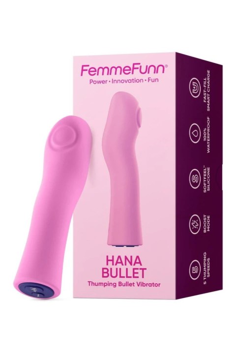 HANA Thumping Bullet Pink - wibrujący masażer, 5 trybow, wodoodporny