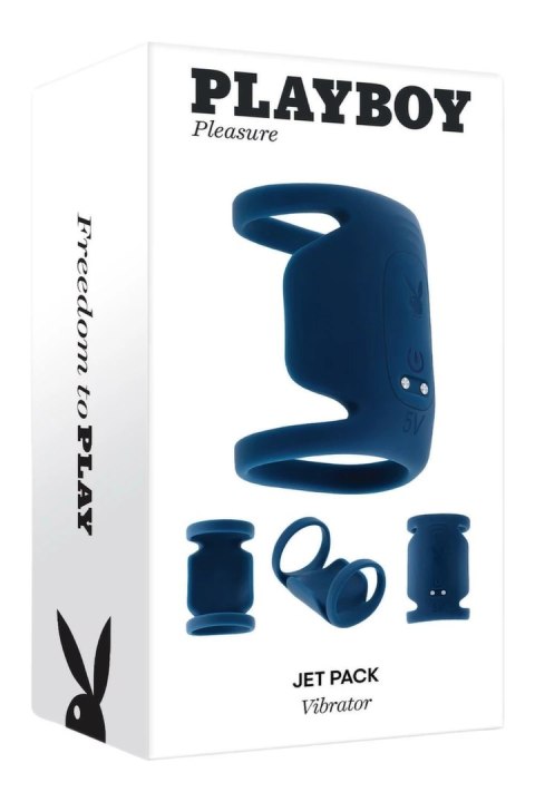 PLAYBOY Jet Pack silikonowy pierścień wibracyjny podwojny USB 9 trybow