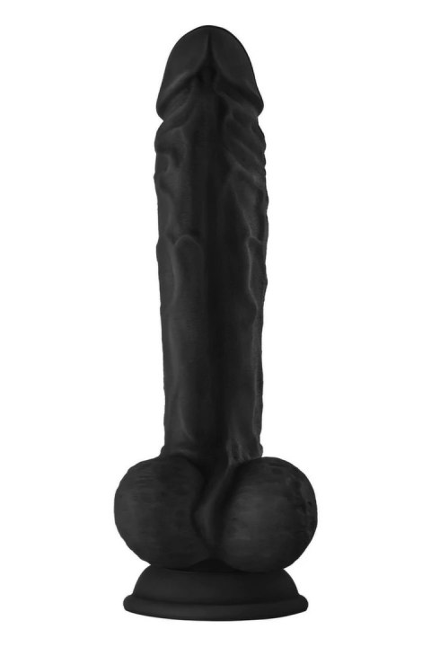 SHAFT Model A 10.5" Liquid Silicone Czarny - Prosta Forma, Przyssawka
