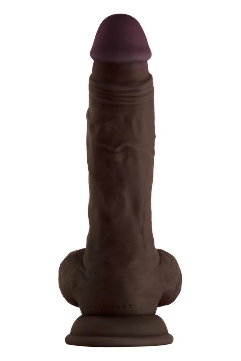 SHAFT Model A 9.5" Liquid Silicone - anatomiczny, mahoniowy, przyssawka