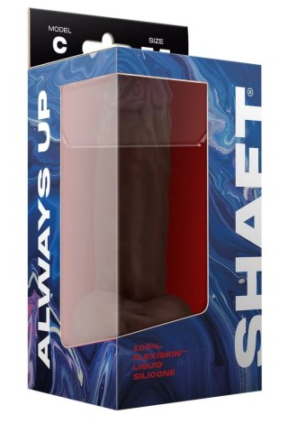 SHAFT Model C 19 cm Liquid Silicone - anatomiczny, mahoniowy, przyssawka