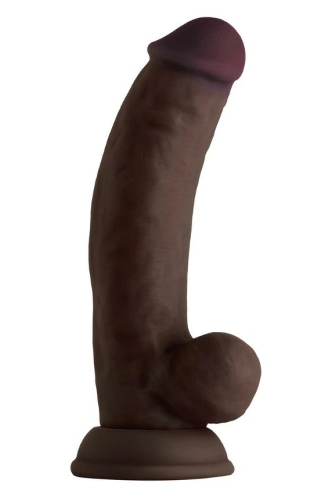 SHAFT Model C 19 cm Liquid Silicone - anatomiczny, mahoniowy, przyssawka