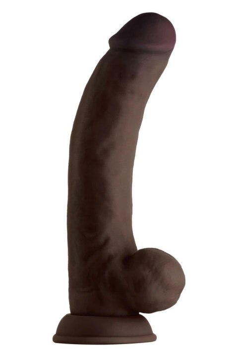SHAFT Model C 24,1 cm Liquid Silicone - anatomiczny, mahoniowy, przyssawka