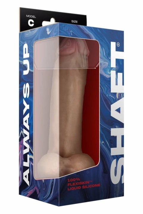 SHAFT Model C 24,1 cm Liquid Silicone - anatomiczny, z przyssawką, Pine