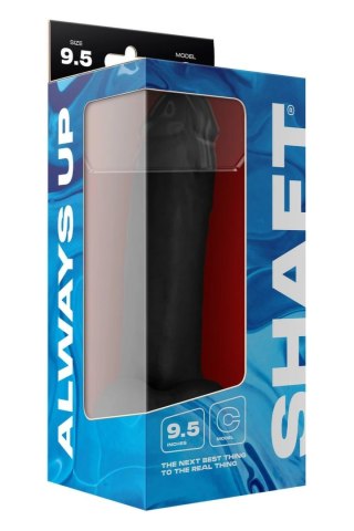 SHAFT Model C 24 cm Liquid Silicone Czarny - anatomiczny z przyssawką