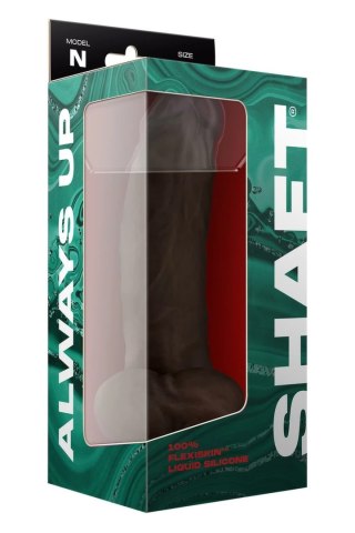 SHAFT Model N 24,1 cm Liquid Silicone - anatomiczny, mahoniowy, z przyssawką