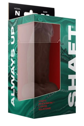SHAFT Model N 7.5" Liquid Silicone - anatomiczny, mahoniowy, z przyssawką
