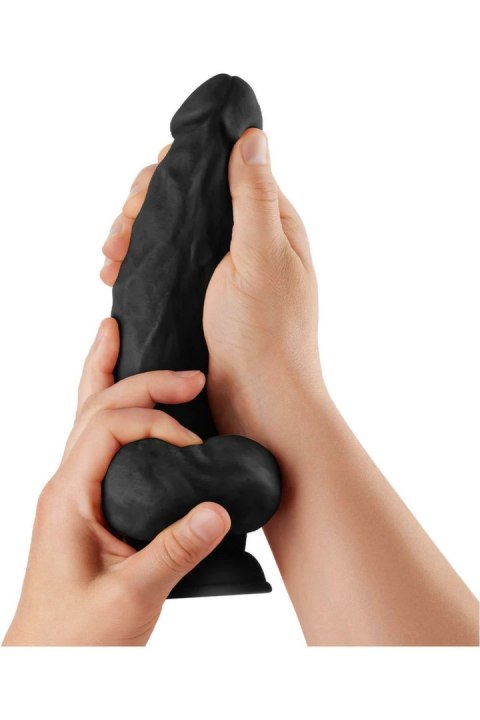 SHAFT Model N 9.5" Liquid Silicone Czarny - anatomiczny, przyssawka, 24,1 cm