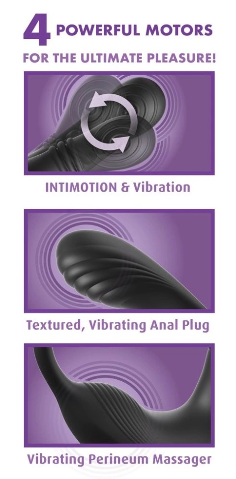 AFE Ass-Gasm IntiMotion Black - wielofunkcyjna maszyna intymna z pilotem