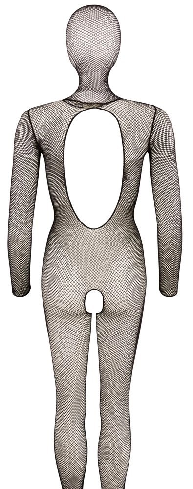 Fantasy Catsuit Mask S-L czarny siateczkowy kombinezon z maską