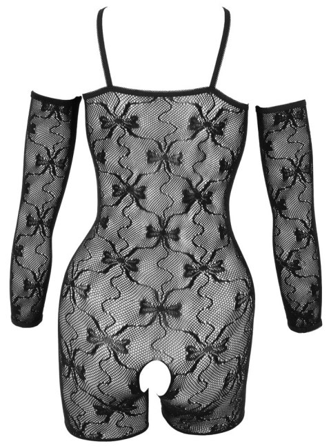 Fantasy Open Catsuit L/XL czarny z koronką i wycięciami