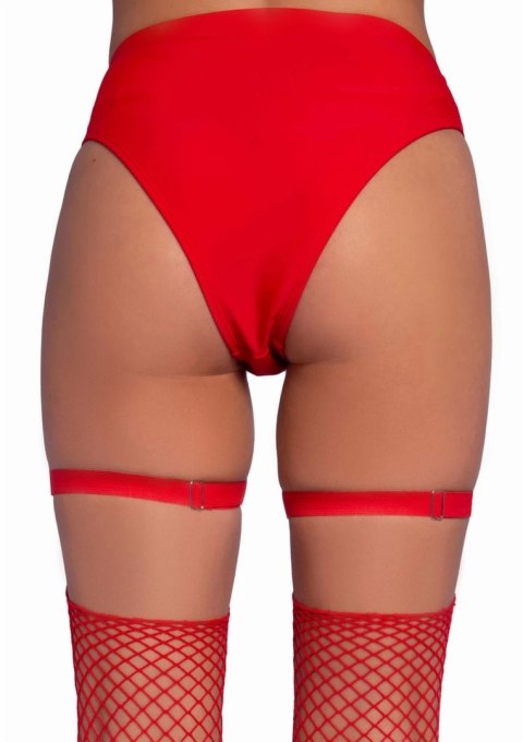 Leg Avenue Studded Thigh High Garter czerwone z serduszkami, uniwersalne