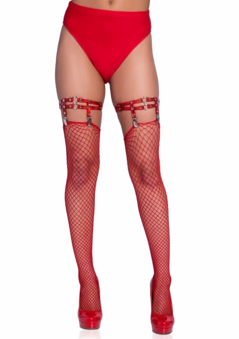 Leg Avenue Studded Thigh High Garter czerwone z serduszkami, uniwersalne