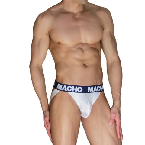 MACHO MX29DK Jockstrap White + Marine L - anatomiczny, oddychający
