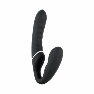 No-Parts Strapless Strap-On Tapping Black - bezpaskowy system z funkcją stukania