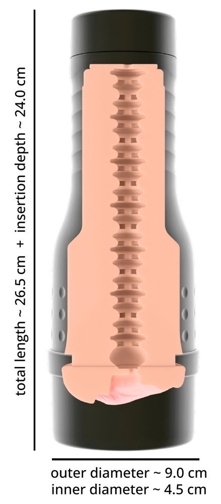 Rebel V-Stroker Gabriela - kompaktowa maszyna intymna, 26,5 cm, TPE/ABS