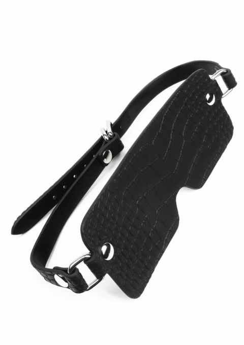AVANZA FEROS Opaska na Oczy Croc-Embossed PU Leather Czarna