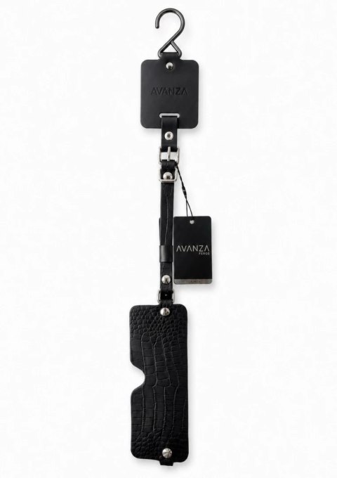 AVANZA FEROS Opaska na Oczy Croc-Embossed PU Leather Czarna