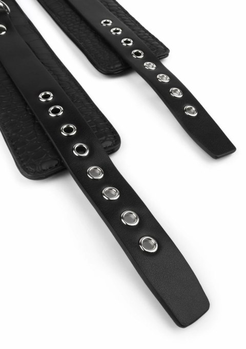 AVANZA FEROS Skorzane Kajdanki na Kostki Croc-Embossed, Regulowane