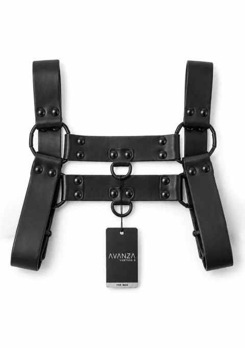 AVANZA VANTAGE 8 Core Body Harness czarny pas na tors PU Leather