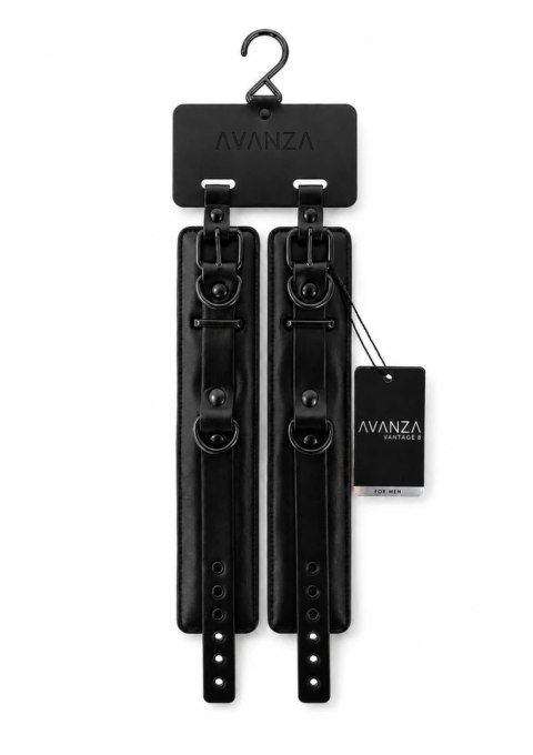 AVANZA VANTAGE 8 Precision Wrist Cuffs czarne skorzane kajdanki