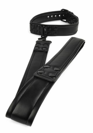 AVANZA VANTAGE 8 Signature Collar & Leash czarny PU skora regulowany