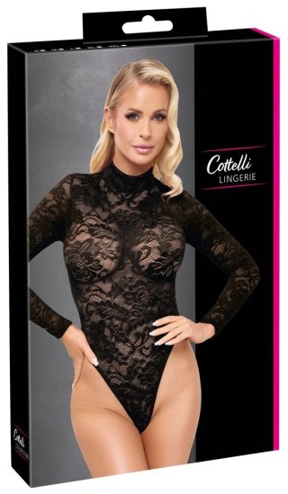 Cottelli LINGERIE Lace Body czarny L z długim rękawem i koronką