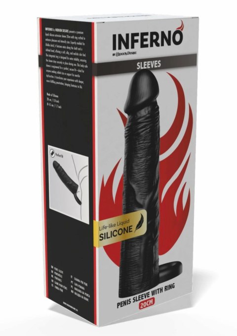 HIDDEN DESIRE INFERNO silikonowa nakładka z pierścieniem 20 cm