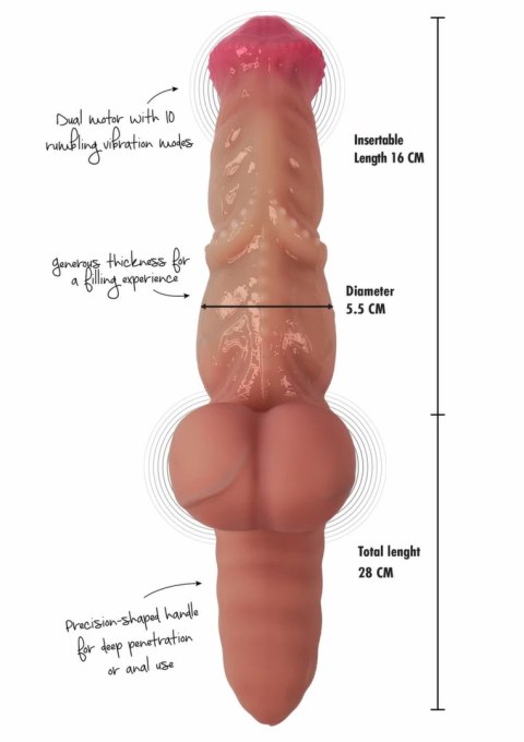 HIDDEN DESIRE Mutant Rumbler Liquid Silicone Wibrujący Model 22 cm
