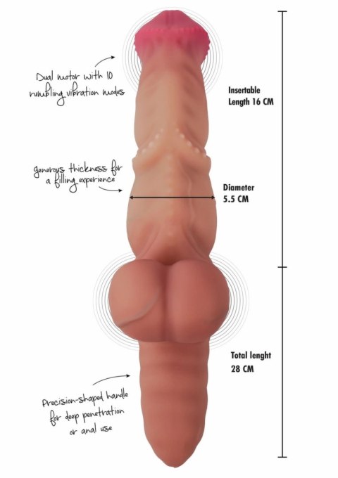 HIDDEN DESIRE Mutant Rumbler Liquid Silicone Wibrujący Model 22 cm