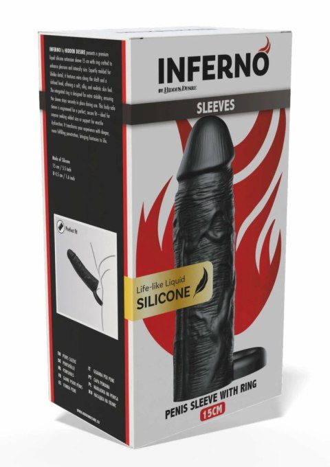 INFERNO by HIDDEN DESIRE Liquid Silicone Nakładka 15 cm z pierścieniem