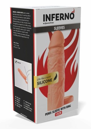 INFERNO by HIDDEN DESIRE Liquid Silicone Sleeve z pierścieniem 15 cm