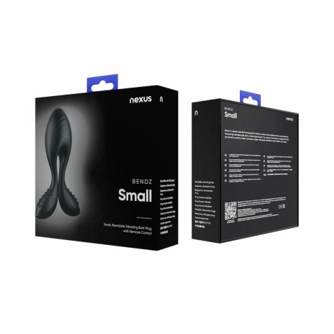 Nexus Bendz Small - Wibrująca zatyczka analna z regulacją kształtu, czarna, wodoodporna