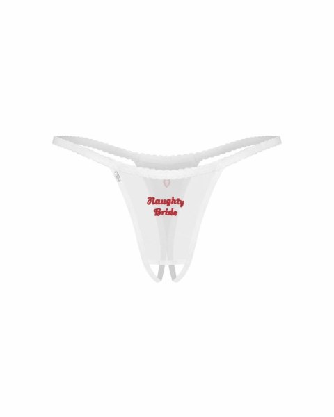 Obsessive Weddya Bride String z otwartym krokiem biały